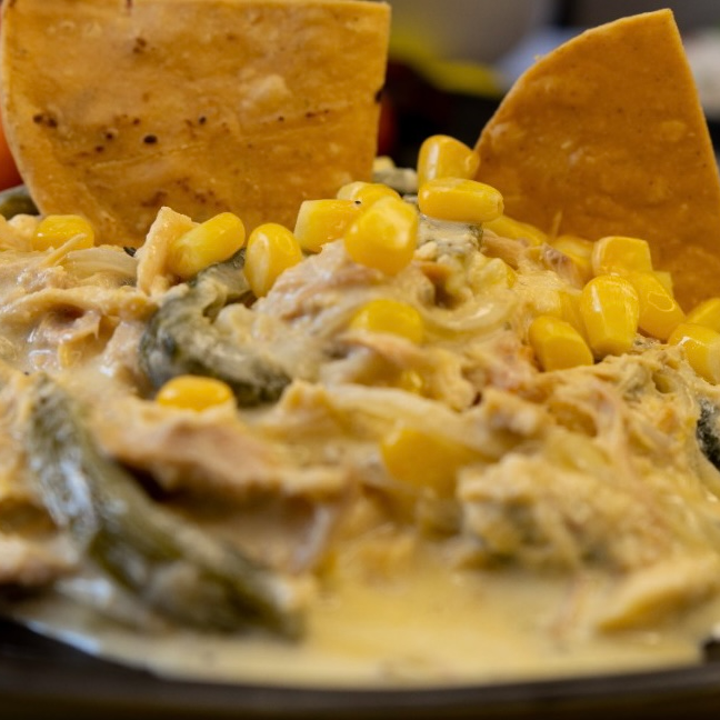 250grs de RAJAS POBLANAS CON POLLO