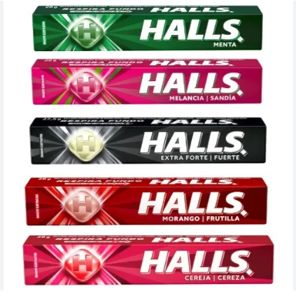 Halls, a bala refrescante que alivia a garganta e proporciona frescor imediato.