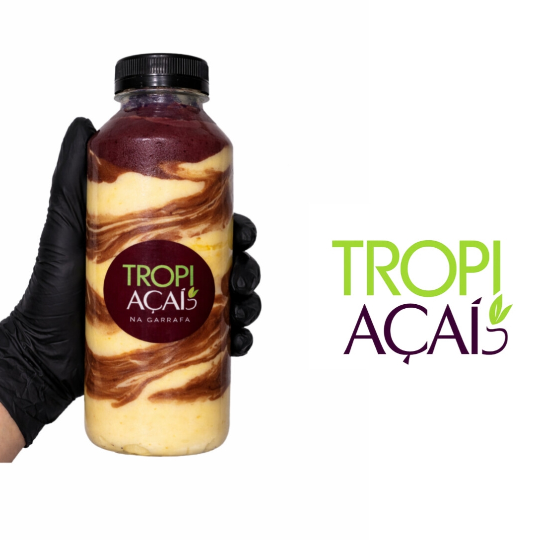 Açaí na garrafa com Nutella e maracujá: irresistível, cremoso e com toque tropical que você vai amar!