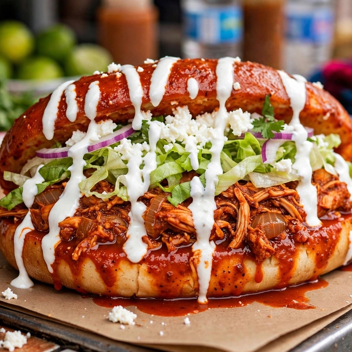 Pambazo de pollo