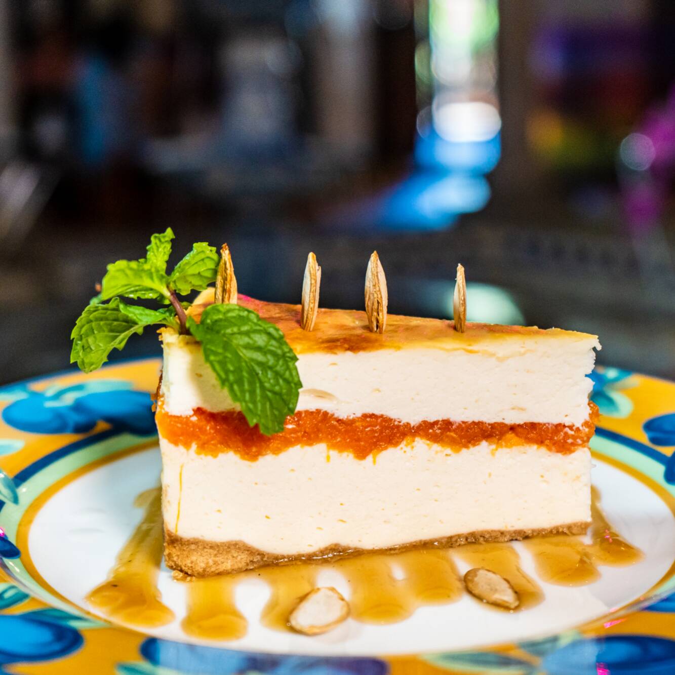 Pastel de queso con calabaza en tacha