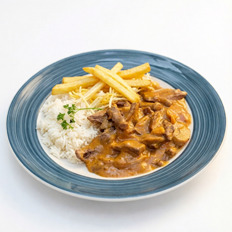 Arroz, Fritas ou Batata Palha