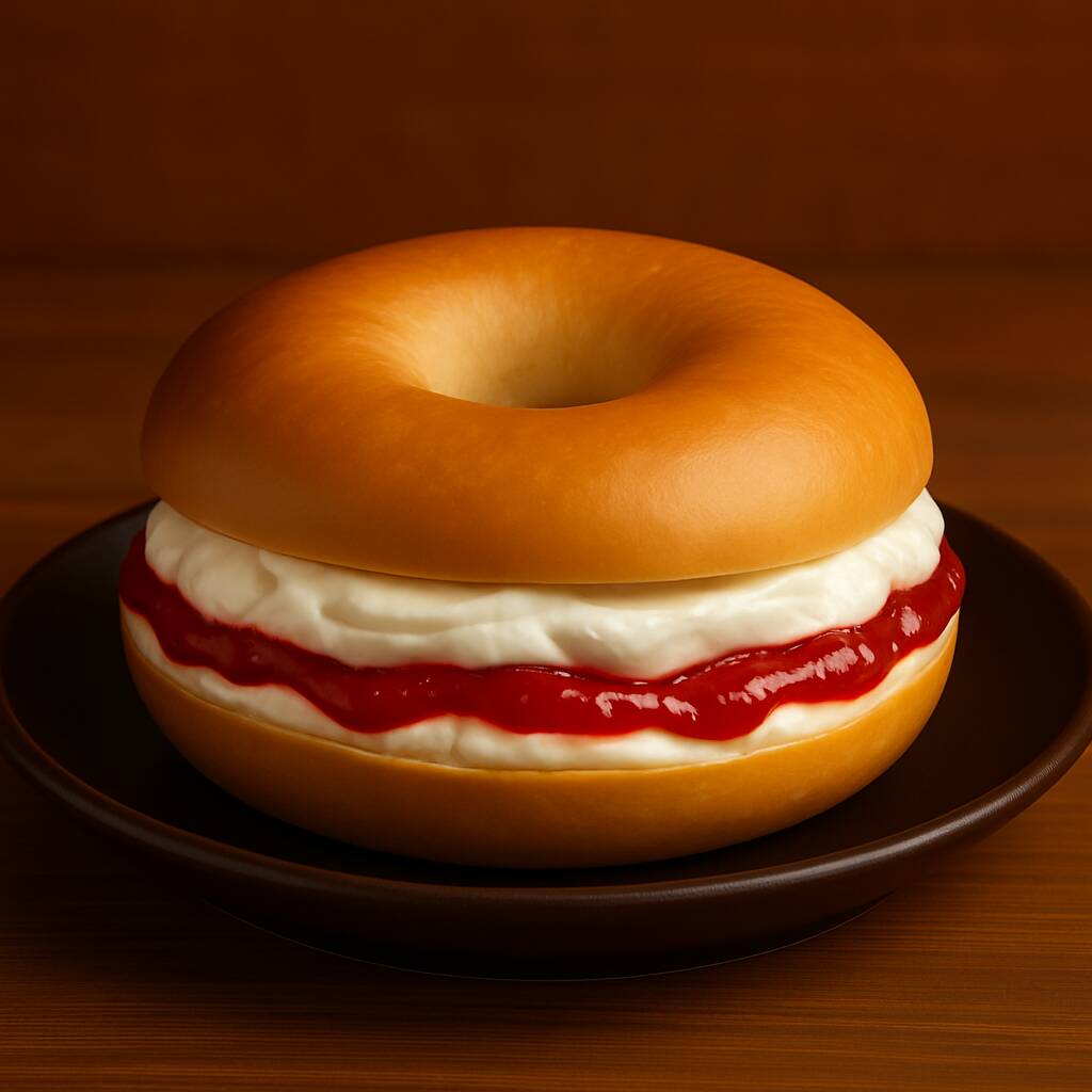 Bagel con Queso Crema y Mermelada