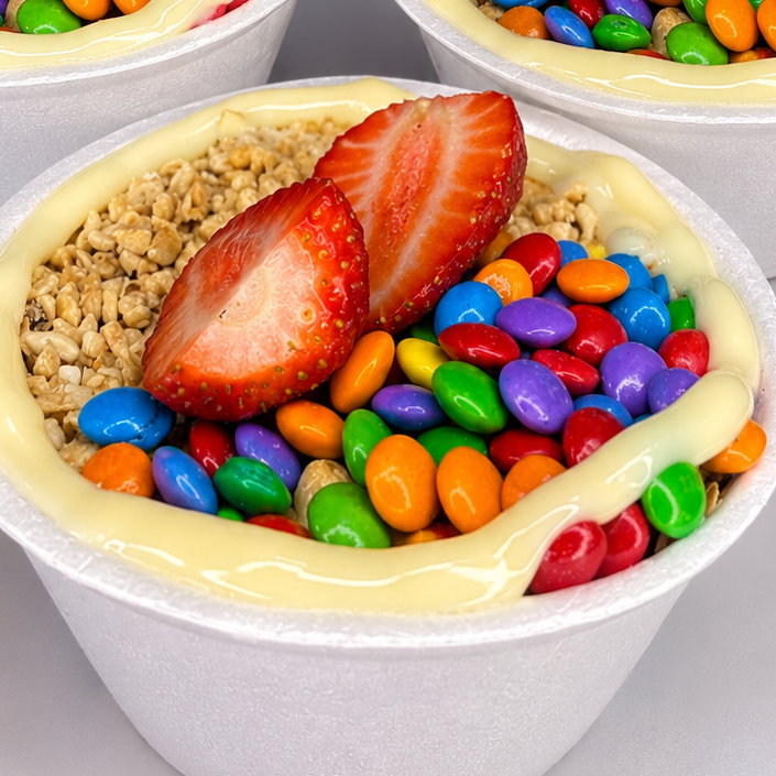 Açaí
Leite em pó
Leite moça
M&m
Cherem de amendoim