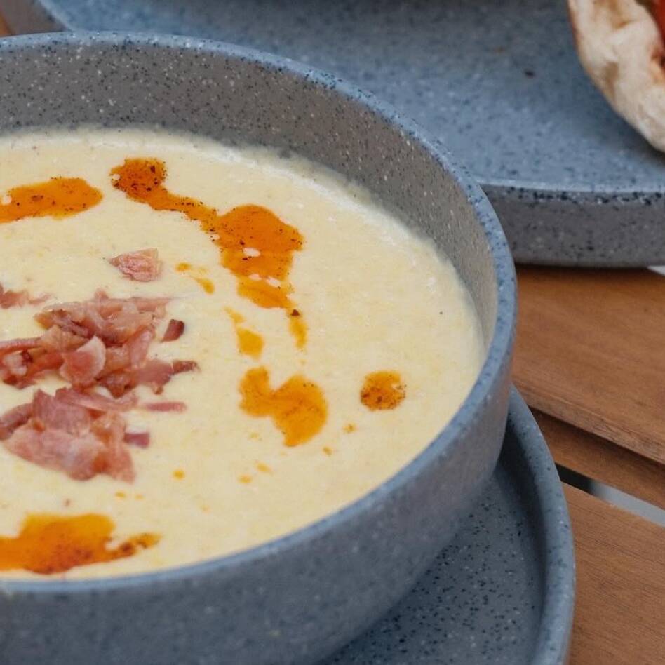 Crema de Elote con Tocino (1/2 Litro)