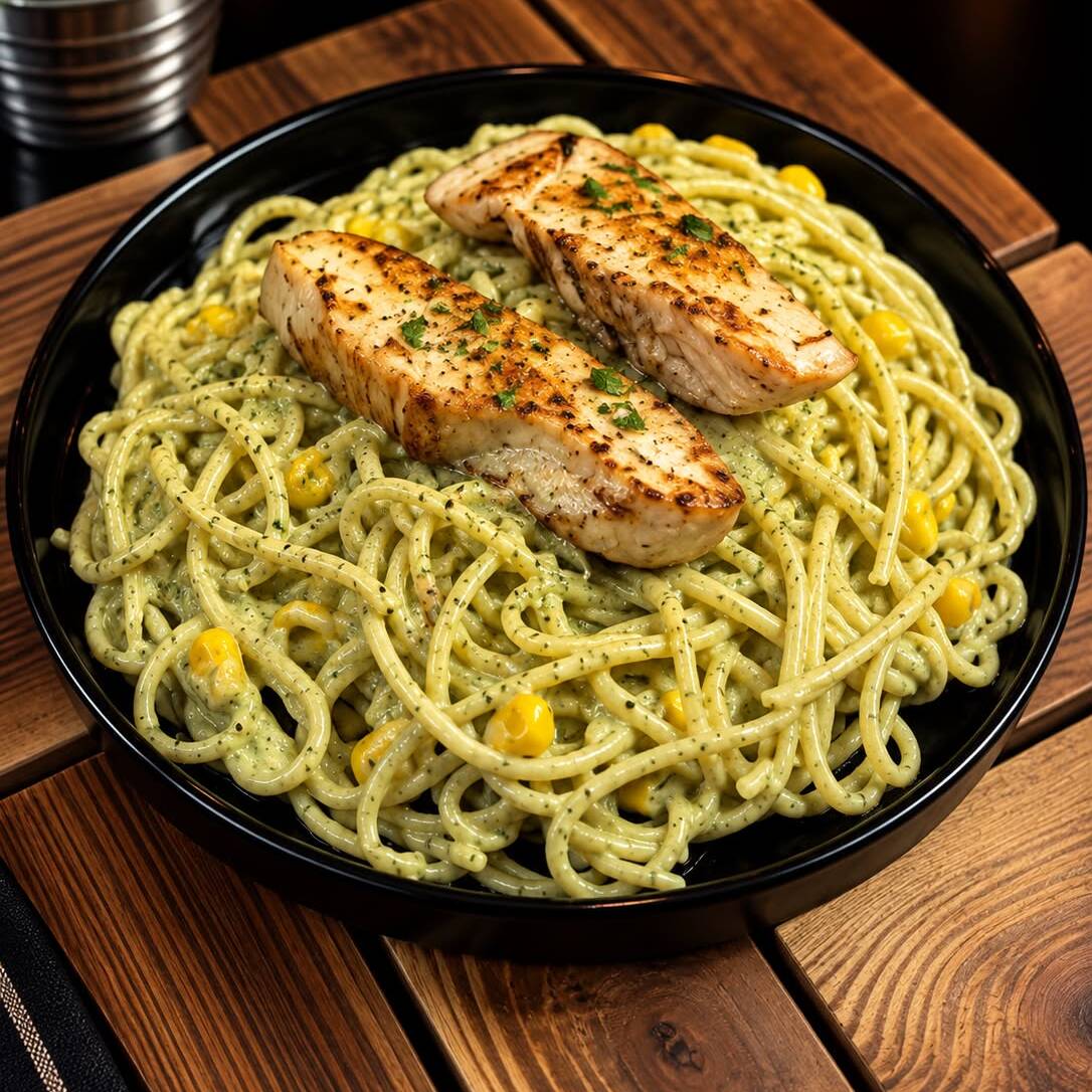 Espaguetti en Salsa de Chile Poblano