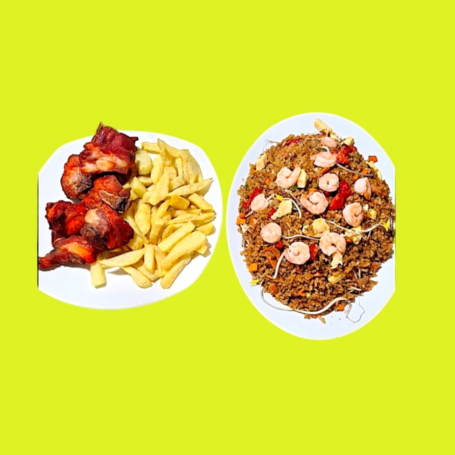 Arroz Chino con Chuleta y Papas 3 Personas