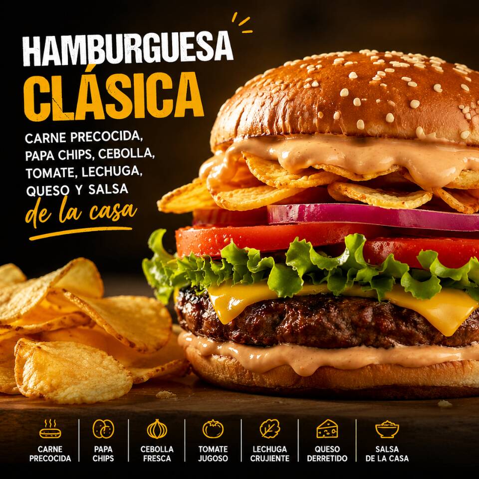 HAMBURGUESA CLASICA