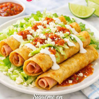 Tacos Dorados de Queso Oaxaca y Jamon