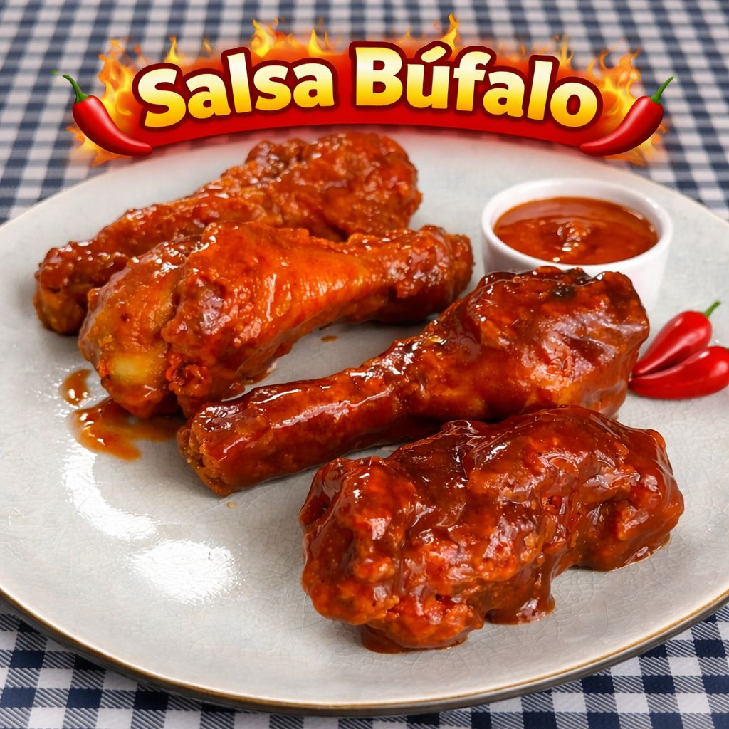 1 Kg de Pollo Empanizado Bañado en Salsa Bufalo