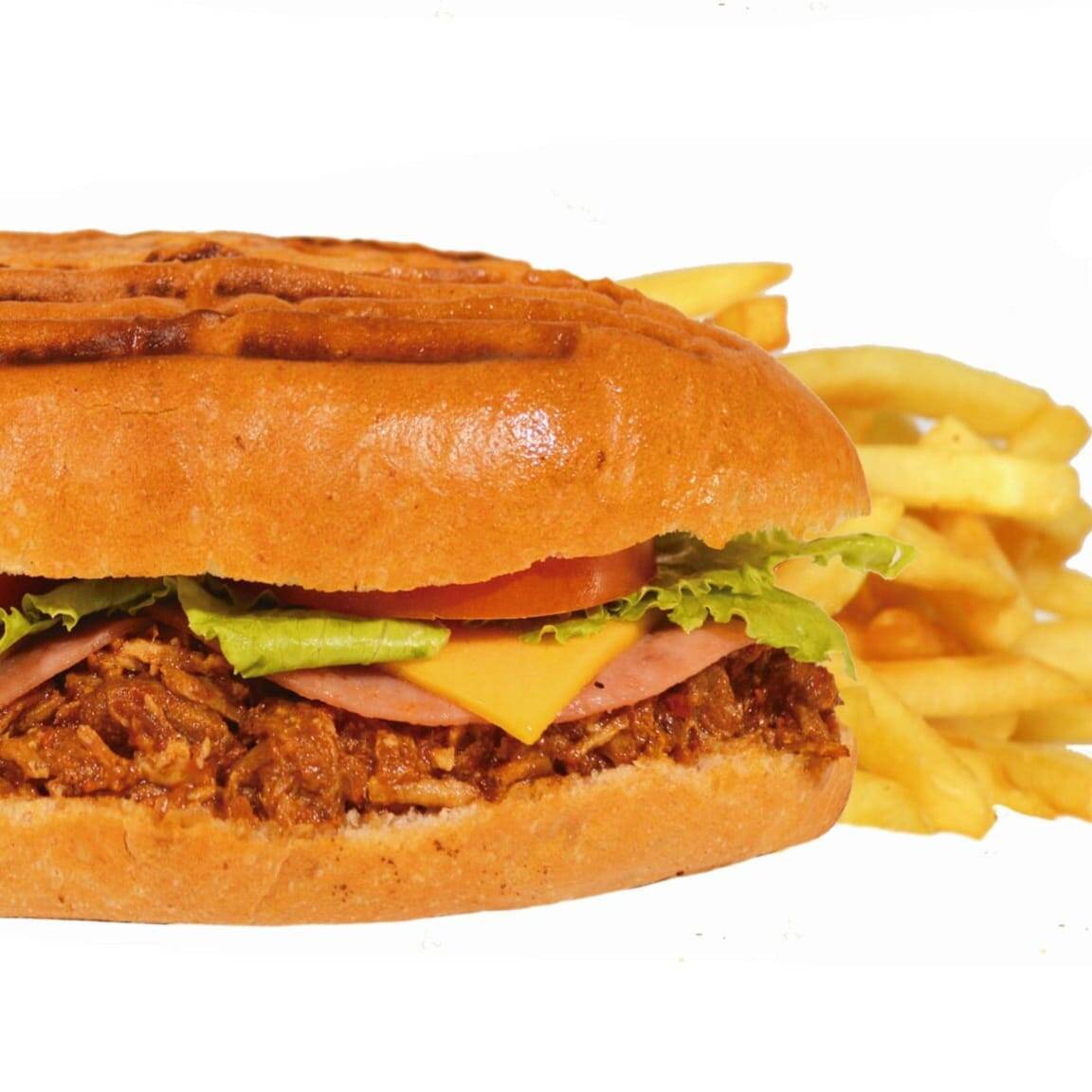 Torta de bistec con papas fritas