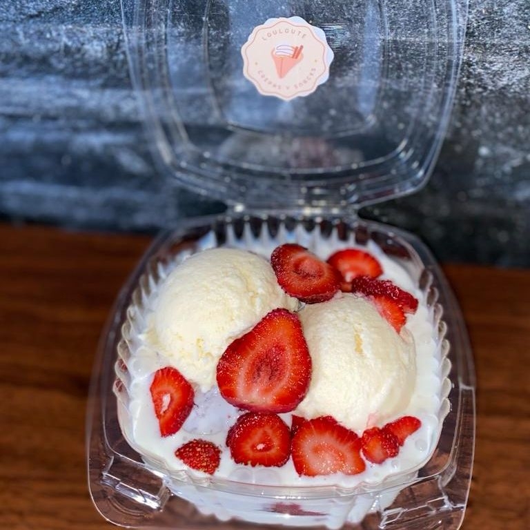 Fresas con Crema y Nieve