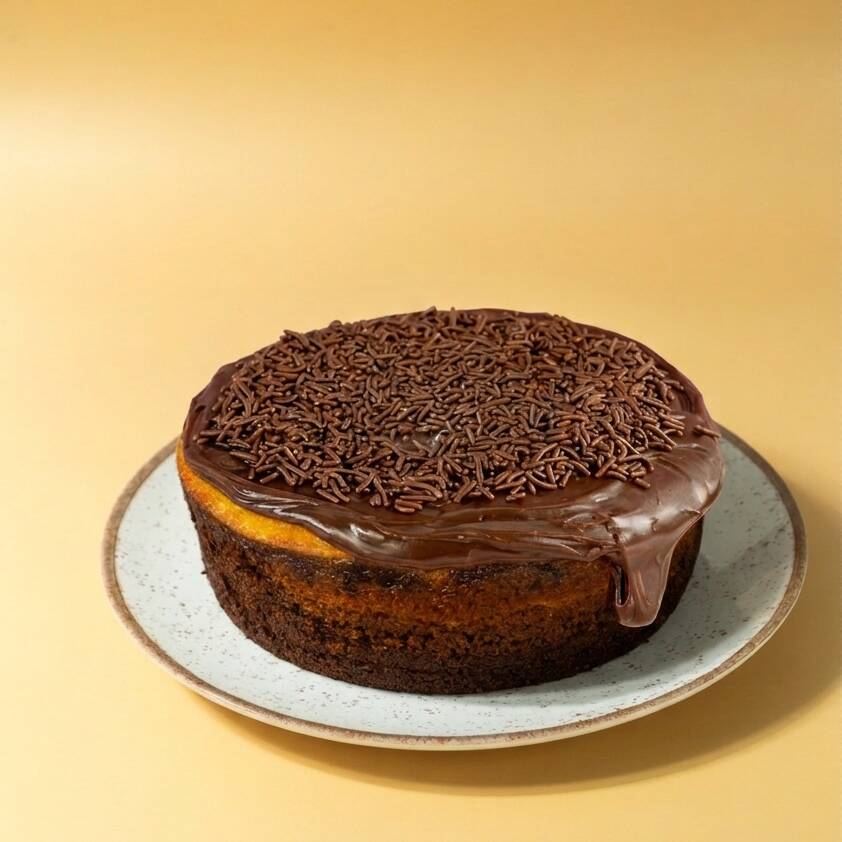 Delicioso bolo de cenoura e chocolate Juntos! A cobertura de brigadeiro preenche com delicadeza o centro e topo do bolo. Uma delícia!
Serve até 16 fatias.