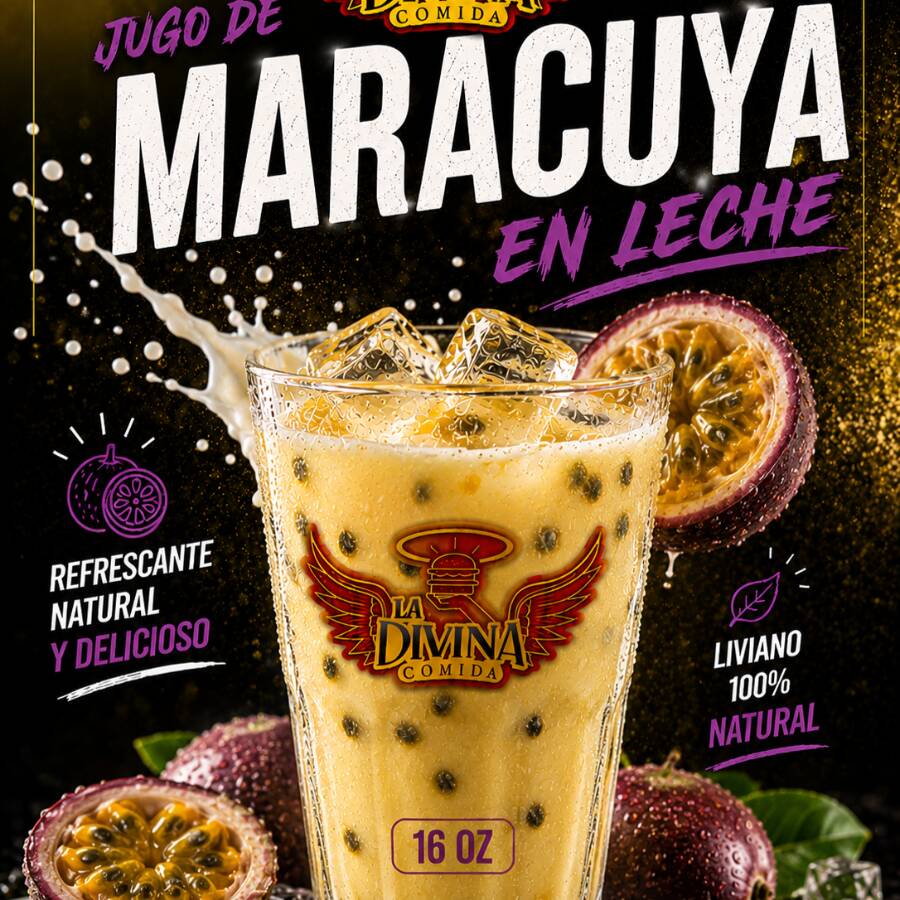JUGO DE MARACUYA EN LECHE