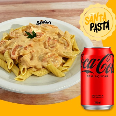 Saboreie a combinação perfeita com a massa tipo penne (200g) com de camarões selecionados, envoltos no nosso excepcional molho de Strogonoff, à base de condimentos da famosa marca Heinz e champignons e creme de leite (200g) + 01 Refrigerante em lata do seu sabor favorito.. (Os ingredientes do preparo do strogonoff não podem ser alterados e/ou retirados).