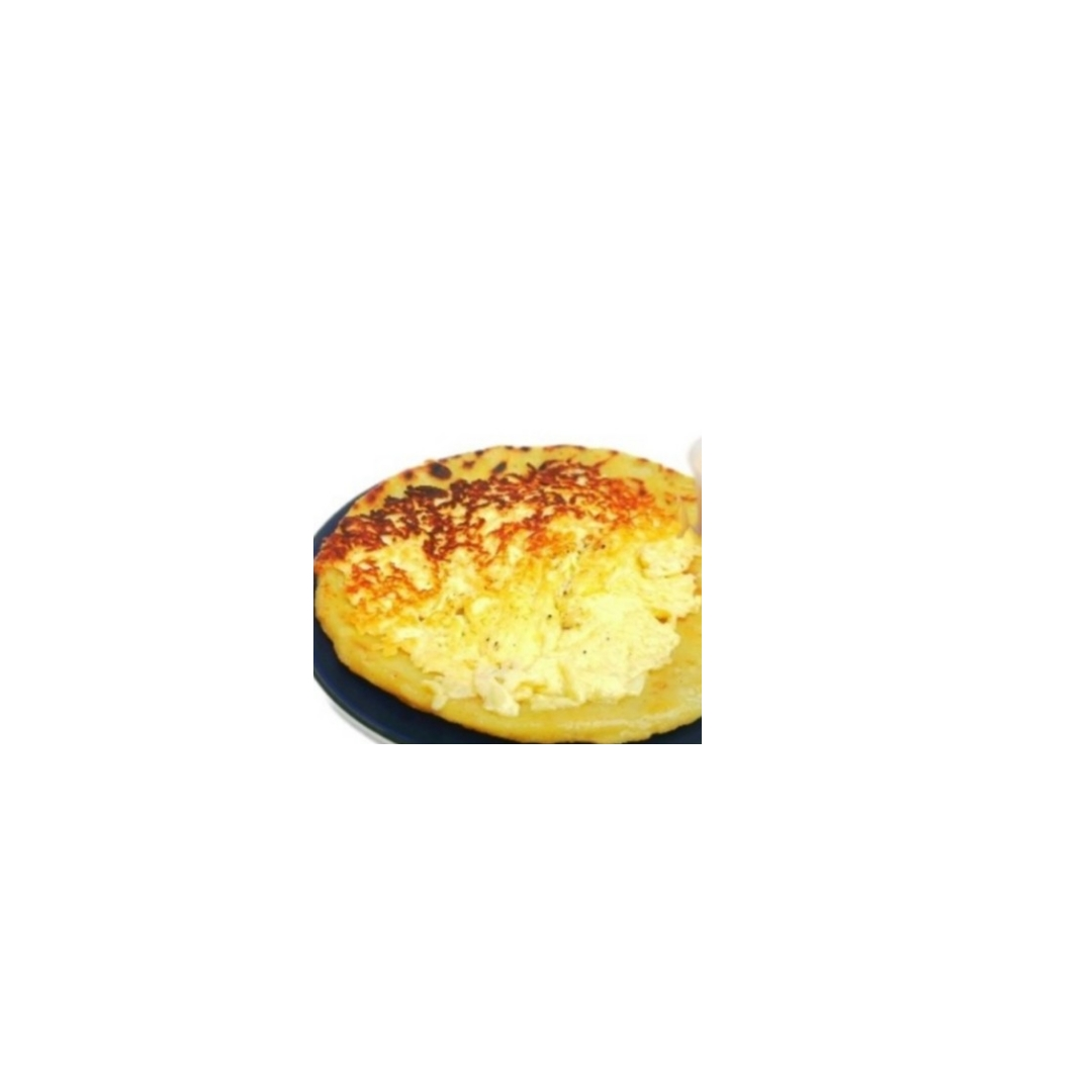 Tortilla queso pequeña con queso fundido.