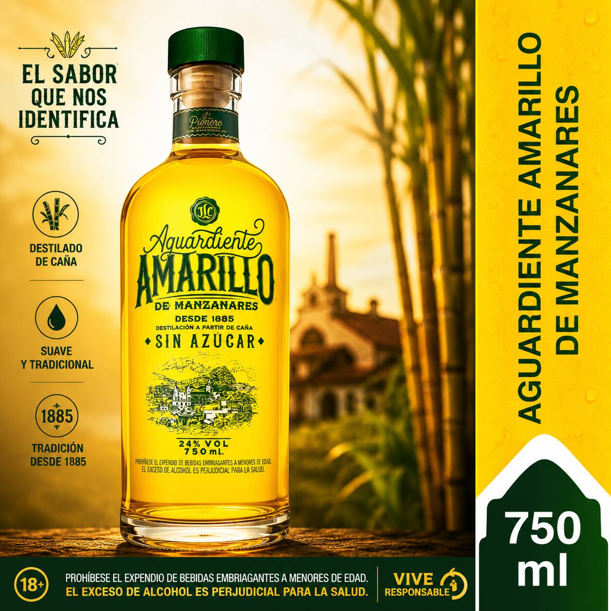 AGUARDIENTE AMARILLO X 750 Ml