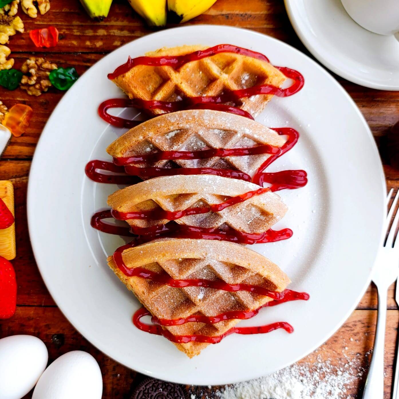 Waffle con Mermelada de Fresa..