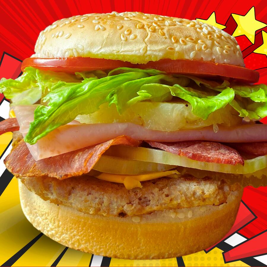 Hamburguesa Hawaiana Tocino