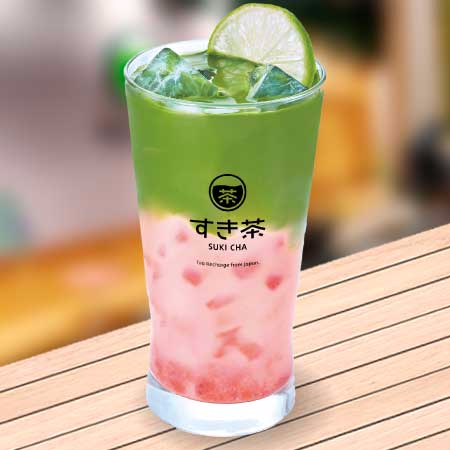 Calpis Matcha con Fresa