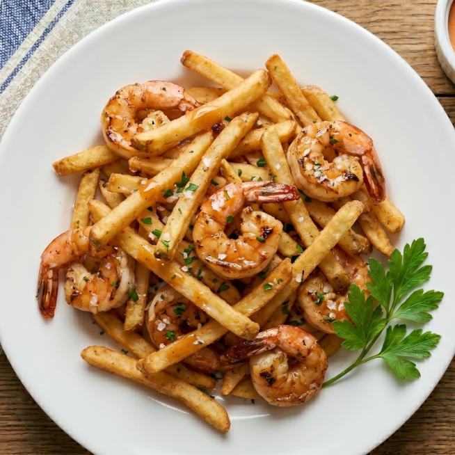Papas con Camarones