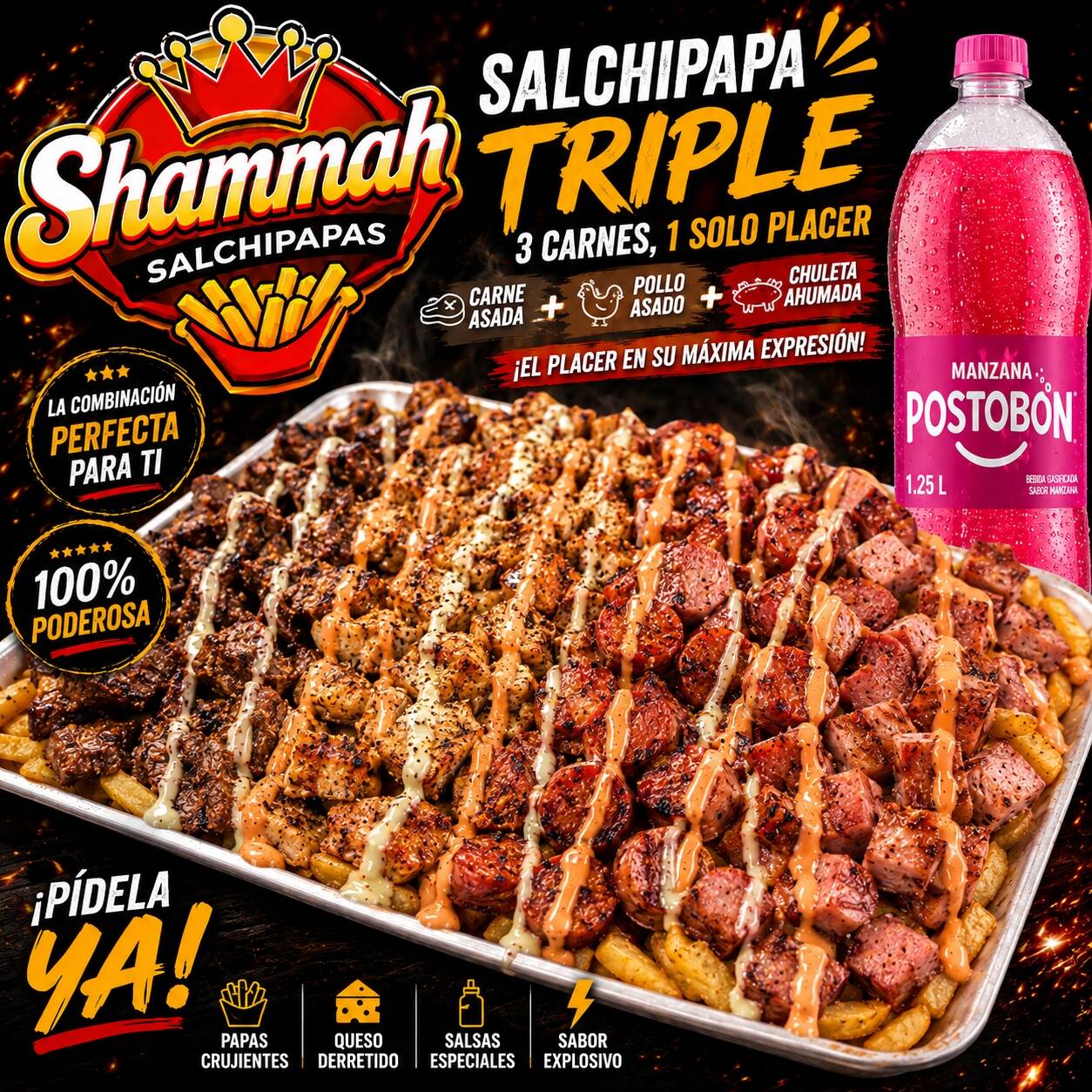 Salchipapa Triple (C)ombo Litro