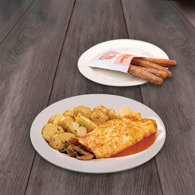Omelette de champiñones