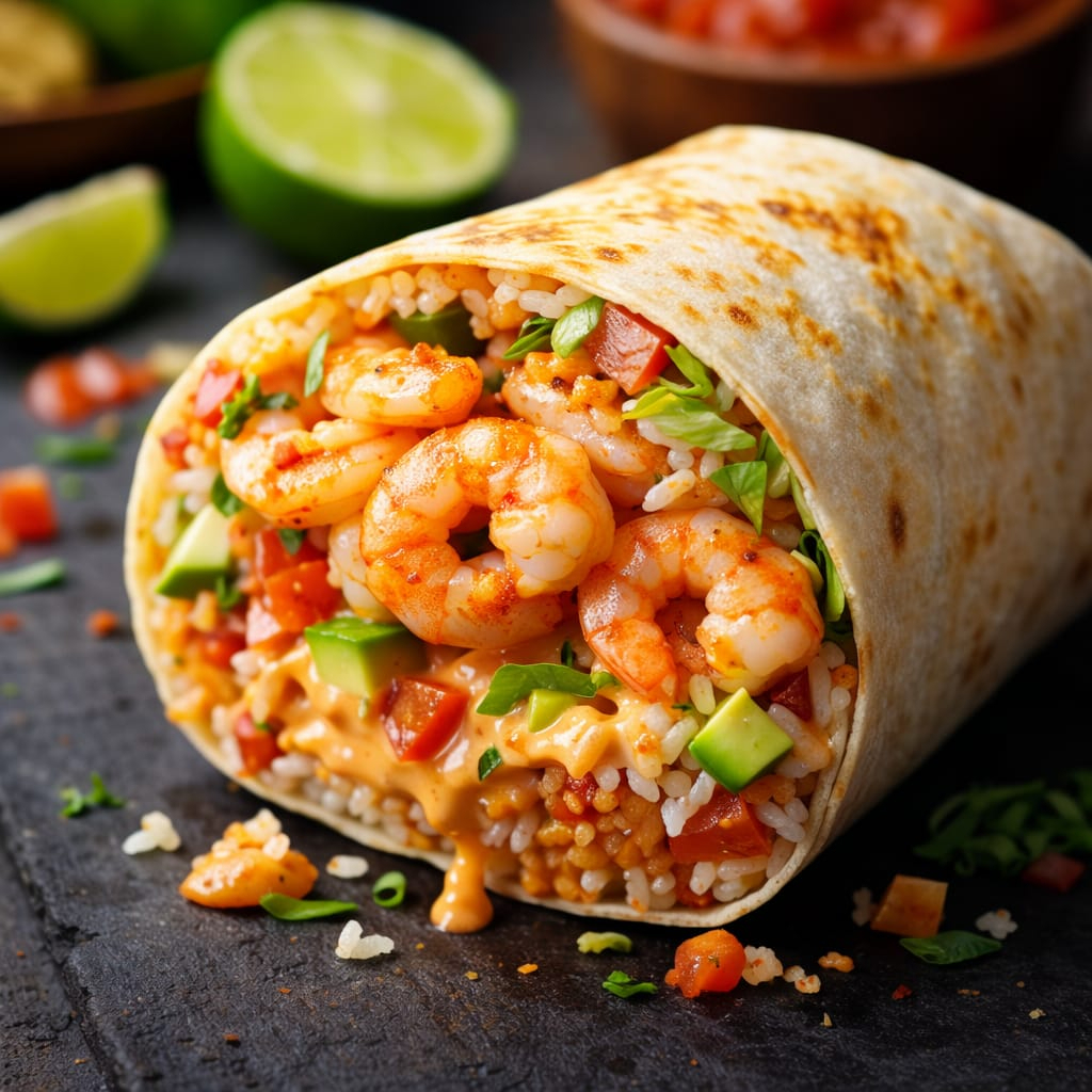 Burrito Camaron + Bebida