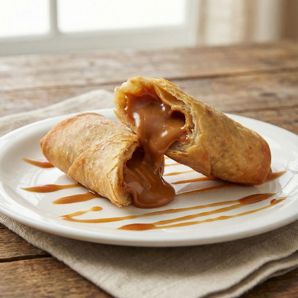 Rolinho de Doce de leite, Confeccionado em Massa Fina Especial.