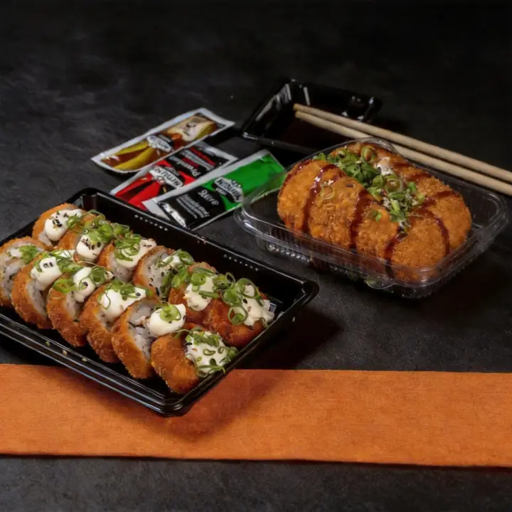 10 unidades hot rolls 1 temaki hot