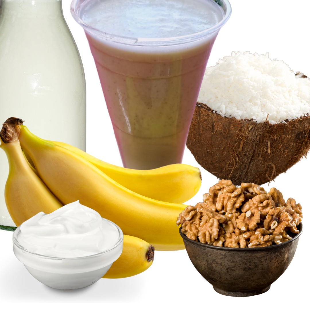 Smoothie de Nuez, Coco Y Plátano