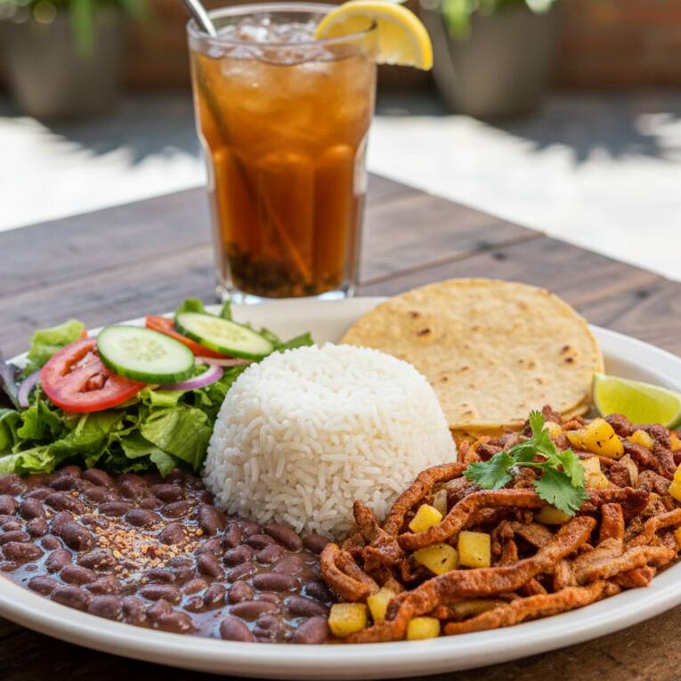 Almuerzo Mexicano + Bebida + Postre