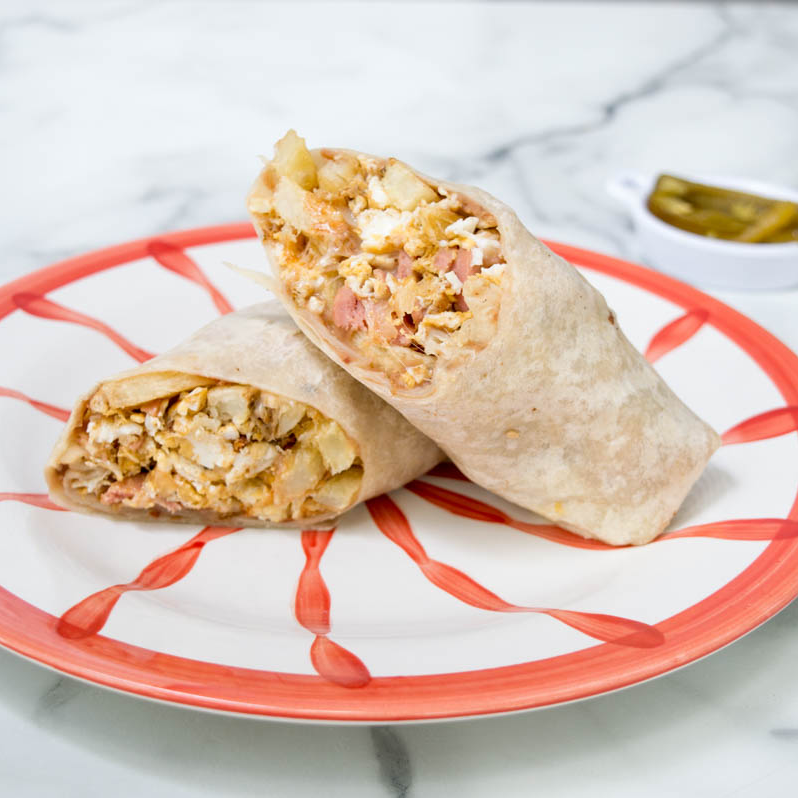 Burrito de huevo con jamón