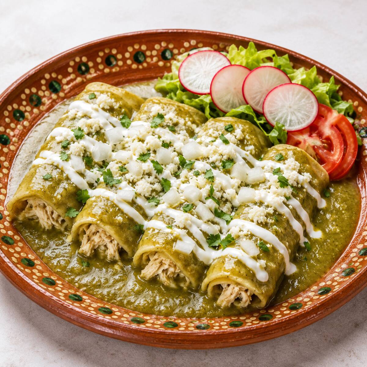 Enchiladas Verdes con Pollo