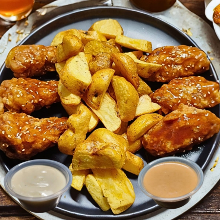 Alitas Bbq 6und+papas Nativas