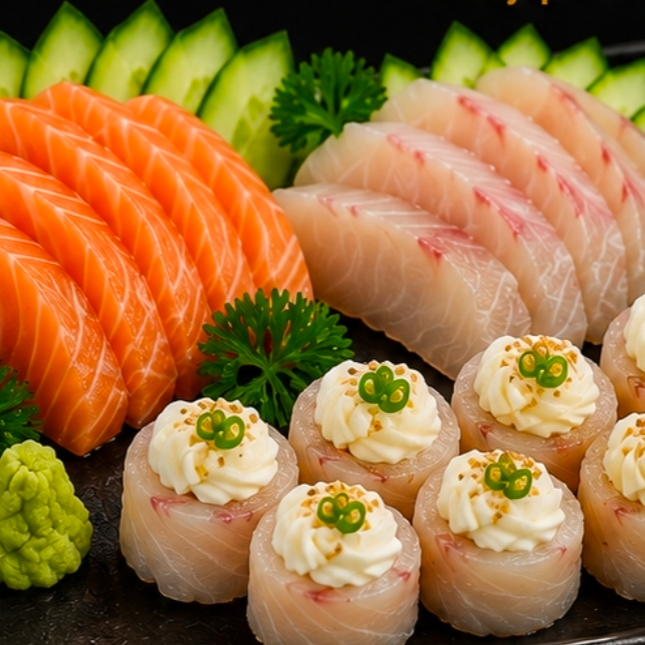 5 sashimi de tilapia 5 sashimis de tilápia 6 joy especiais do chef