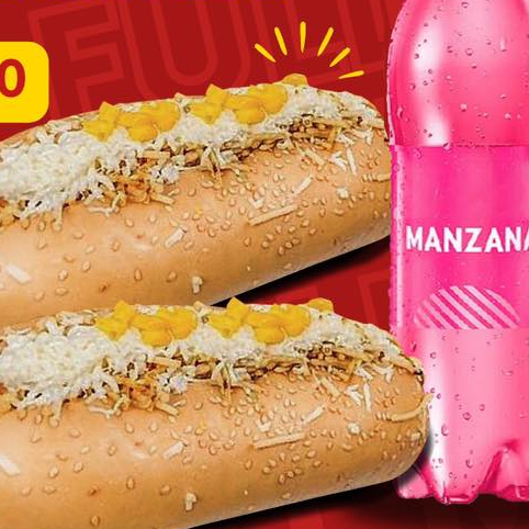 2 Hot Dog Super Especiales + 2 Gaseosas Postobon