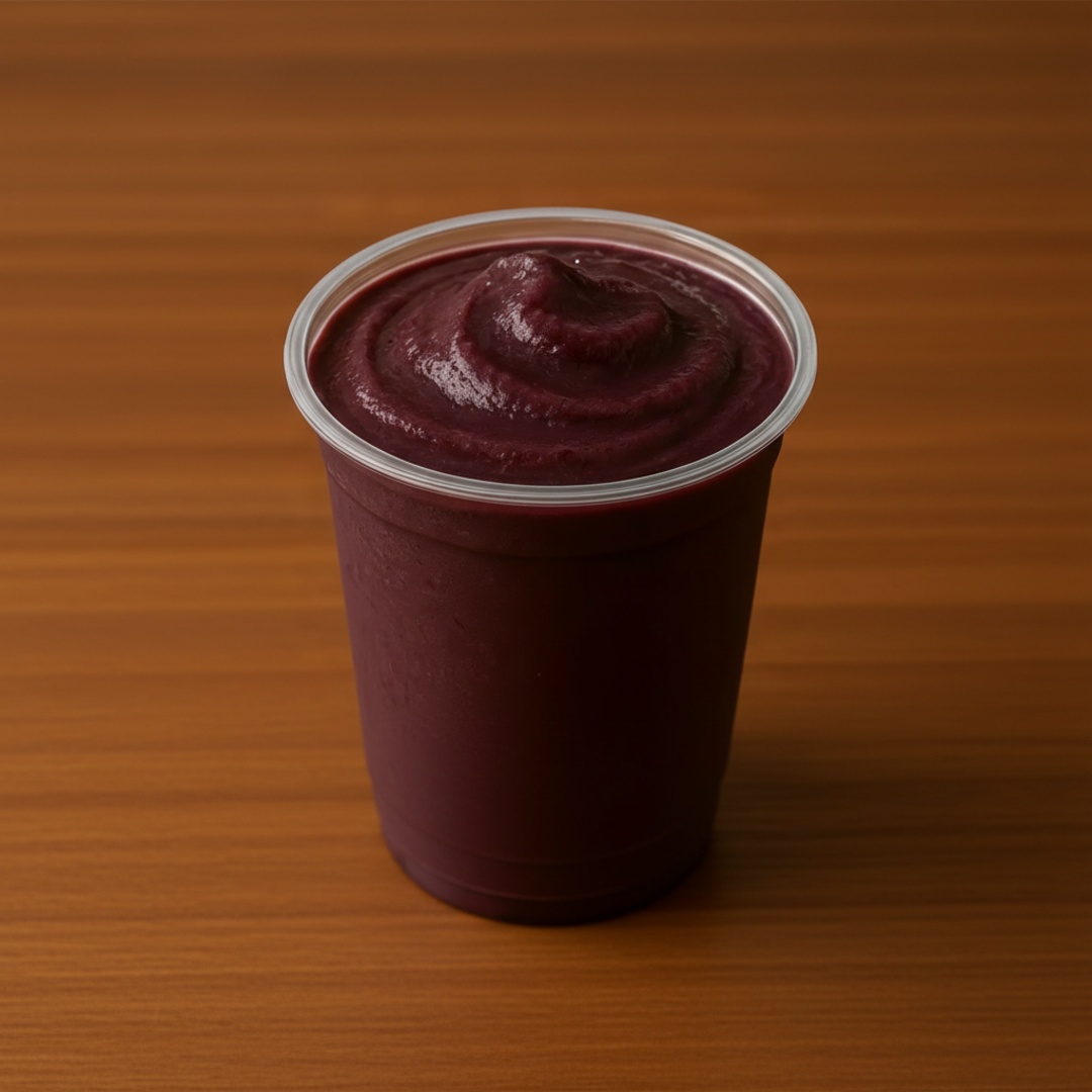 Apenas o açaí puro com sabor natural.