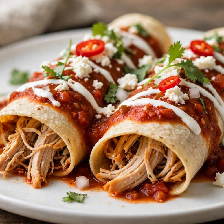 2 Enchiladas De Pollo Con Chile