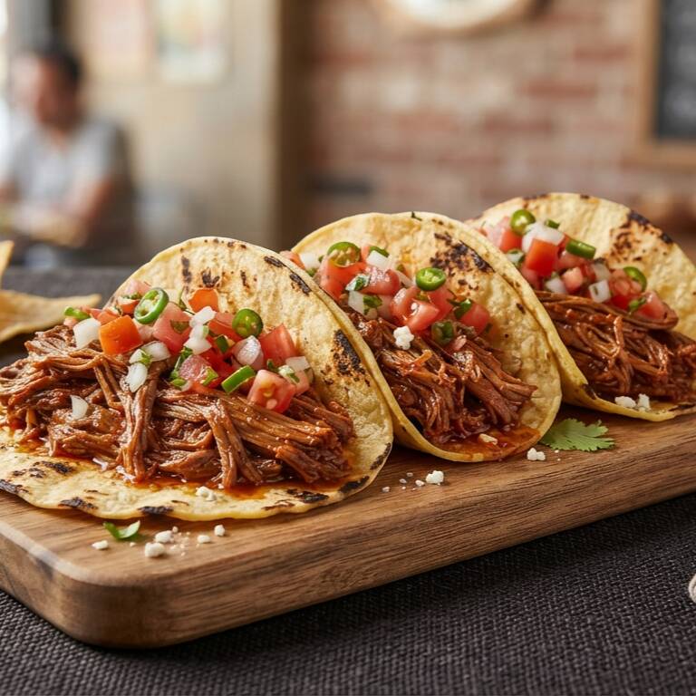 Trio de Tacos de Carne Desmechada