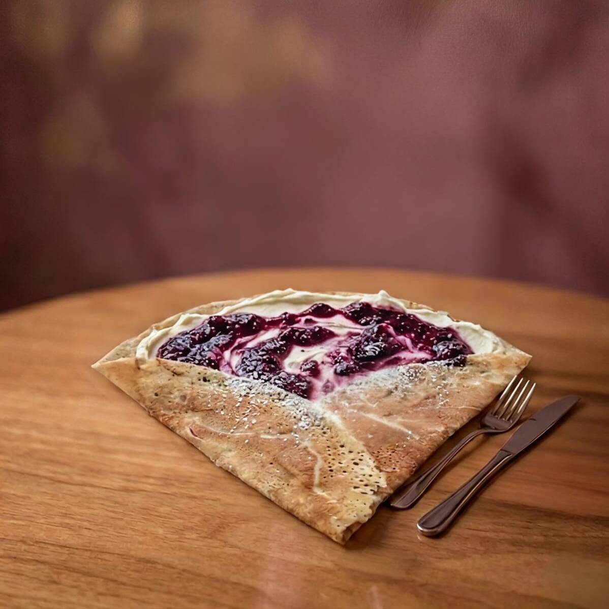 Crepa Philadelphia y Mermelada de Zarzamora