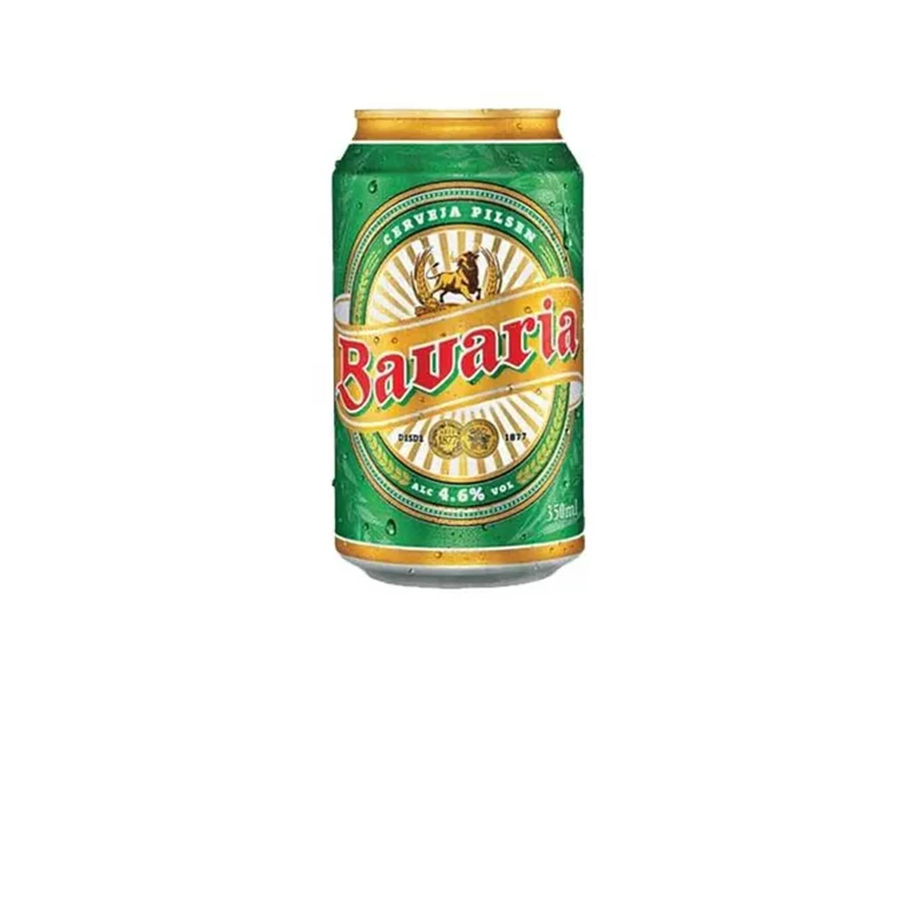 Cerveja Bavaria gelada, lata.
