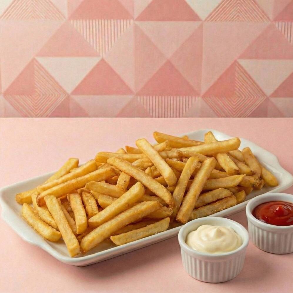 100 gramas de batata frita pesado antes de fritar!