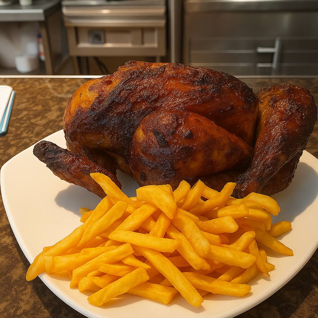 COMBO 1 POLLO BRASA+PAPAS FRITAS