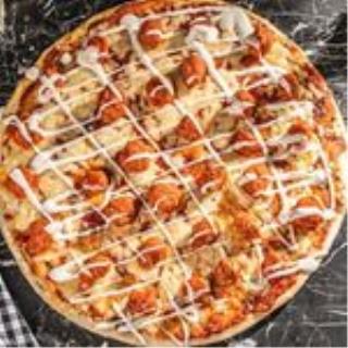 Pizza Boneless, salsa buffalo y ranch