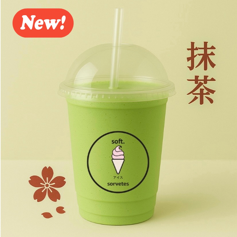 O Shake Creamy Matcha é a união perfeita entre tradição e cremosidade. Feito com nosso sorvete de baunilha, que garante cremosidade e sabor irresistível, e o autêntico chá verde japonês matcha, rico em aroma e frescor, ele entrega uma experiência única a cada gole. imagem meramente ilustrativa.