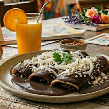 Enfrijoladas con Pollo