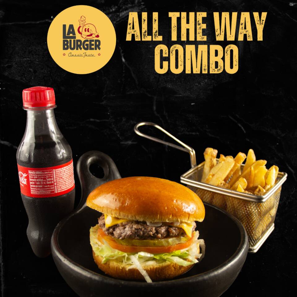 Combo Hamburguesa ATW + Papas +Coca Cola 250ml🥇