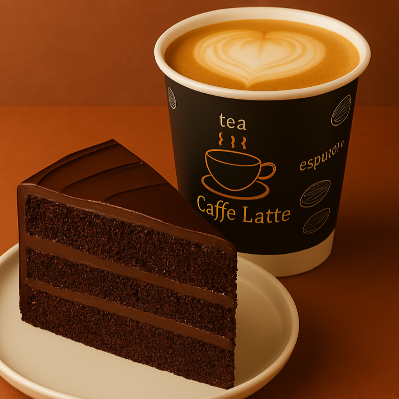Pastel de Chocolate y Latte