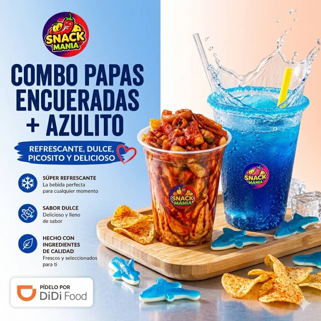Papas Encueradas 🐷🔥+ Azulito 🥤🧊❄️